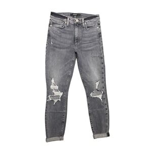 Hudson Jeans Gray Denim Dark‎ Wash Cut-out Cuffed Jeans Skinny Jeans Size 25